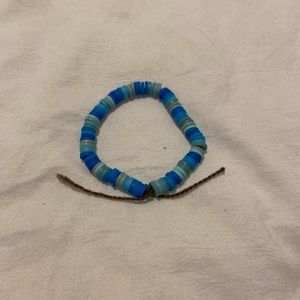blue themed clay bead bracelet!